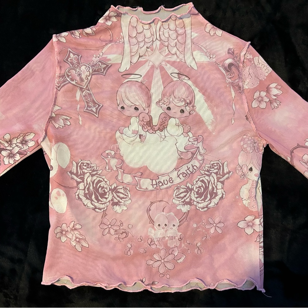Y2K Mesh Angel Shirt